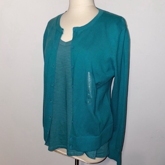 GAP Button Up Cardigan in Teal NEW - Picture 2 of 3